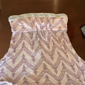 Vintage free people light purple print tube top with beaded details.